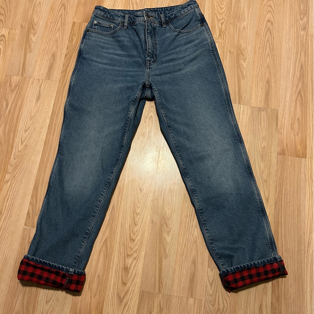 Duluth Trading Company Women’s Size 10 Plaid Lined Jeans